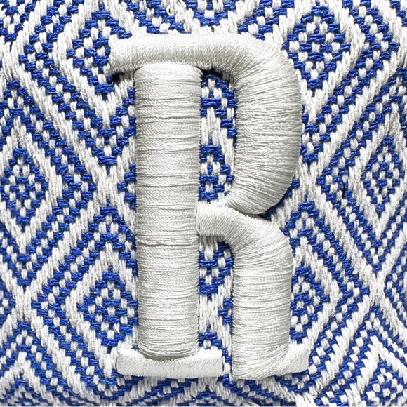 Rhude Blue & White Geometric Jacquard Cap / Hat w/ Embroidered “R” Monogram
